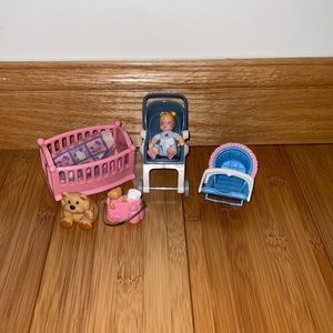 Fisher-Price Loving Family RARE Baby Girl with Nursery Set Toys Lot
